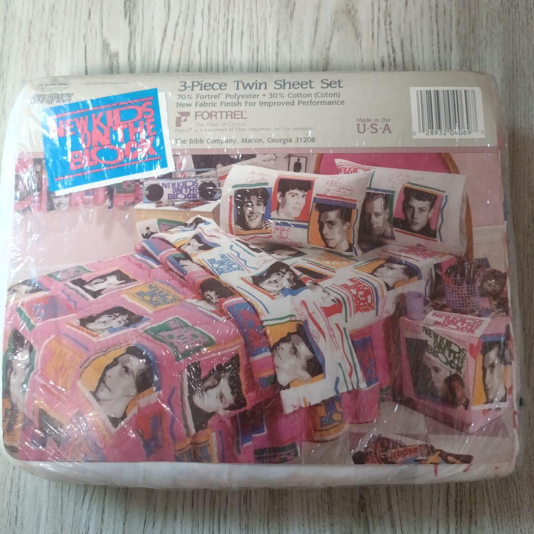New Kids on the Block 1990 ツインサイズシーツ 未使用
