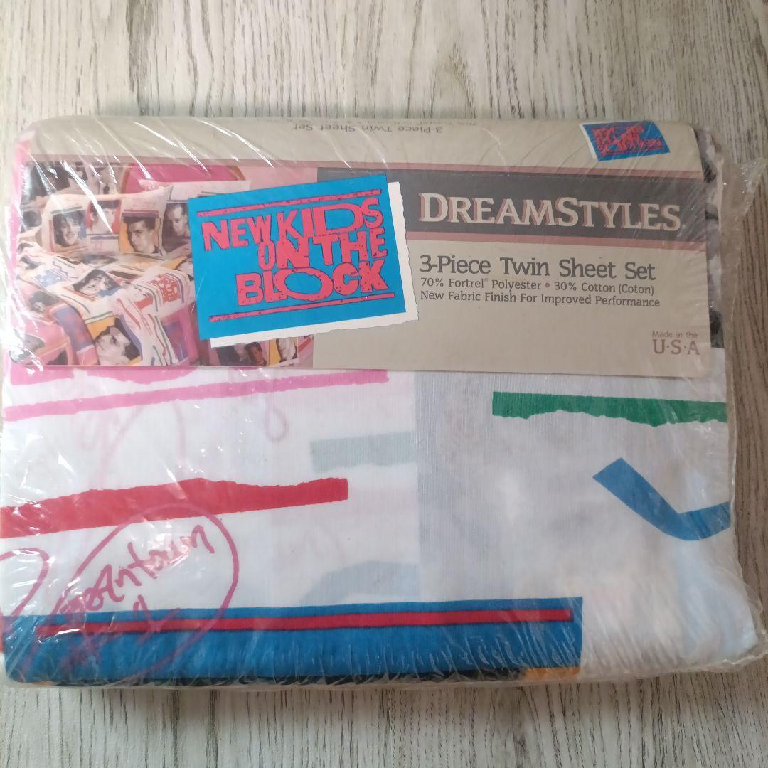 New Kids on the Block 1990 ツインサイズシーツ 未使用