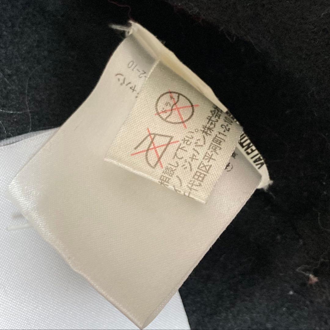 【2/15までの出品】ヴァレンティノ ブラックロングコートカシミヤ混ファー付き