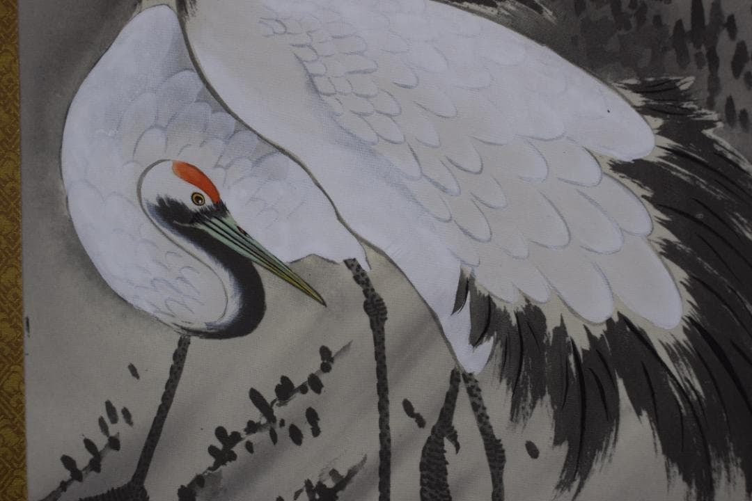 大栖/福寿鶴亀図/双幅/掛軸/名家伝来/Z-503