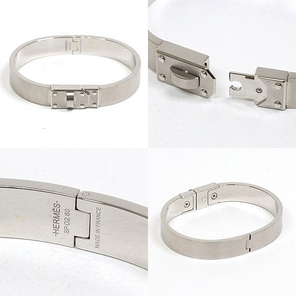 エルメス HERMES ケリー メン ブレスレット シルバー メタル