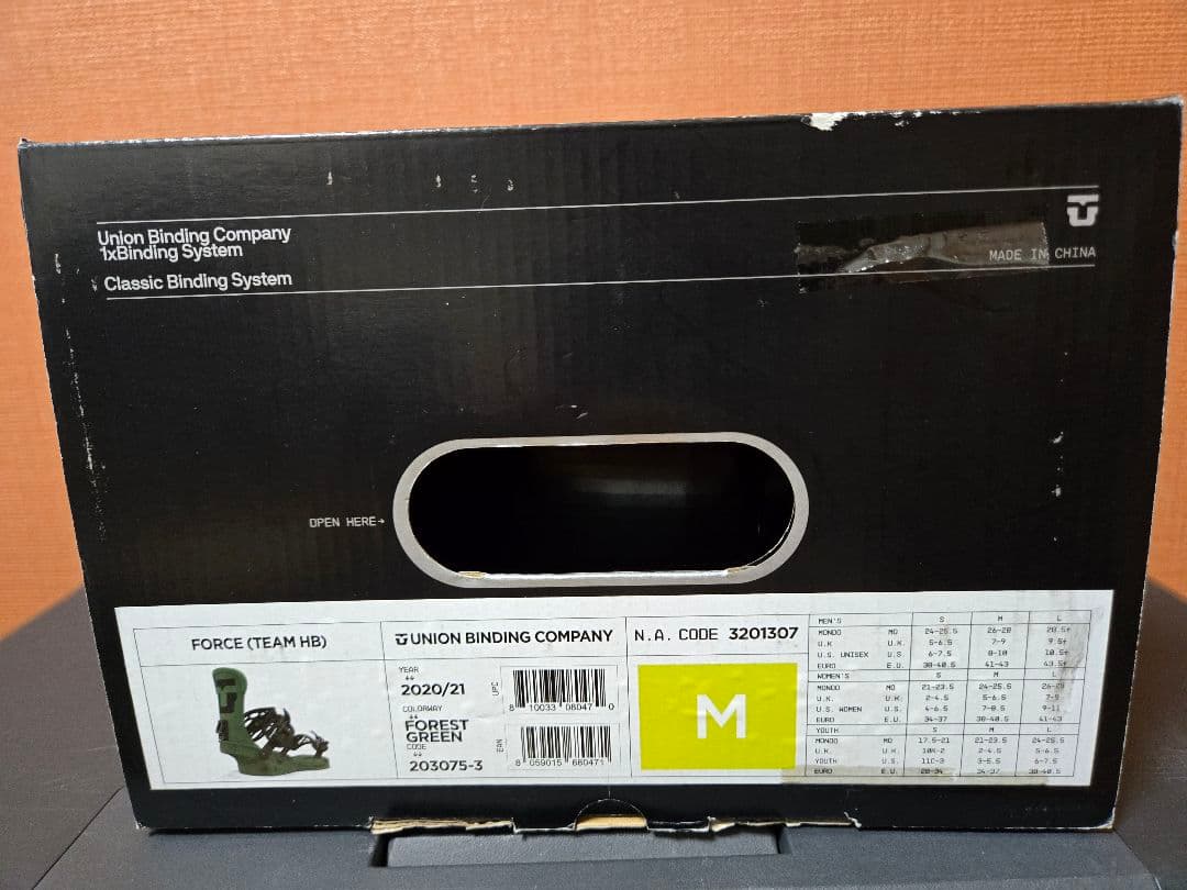 20.21年UNION スノーボードビンディング グリーンM