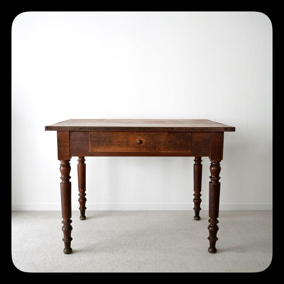 フランスアンティーク木製ダイニングテーブル/机/作業台/デスク