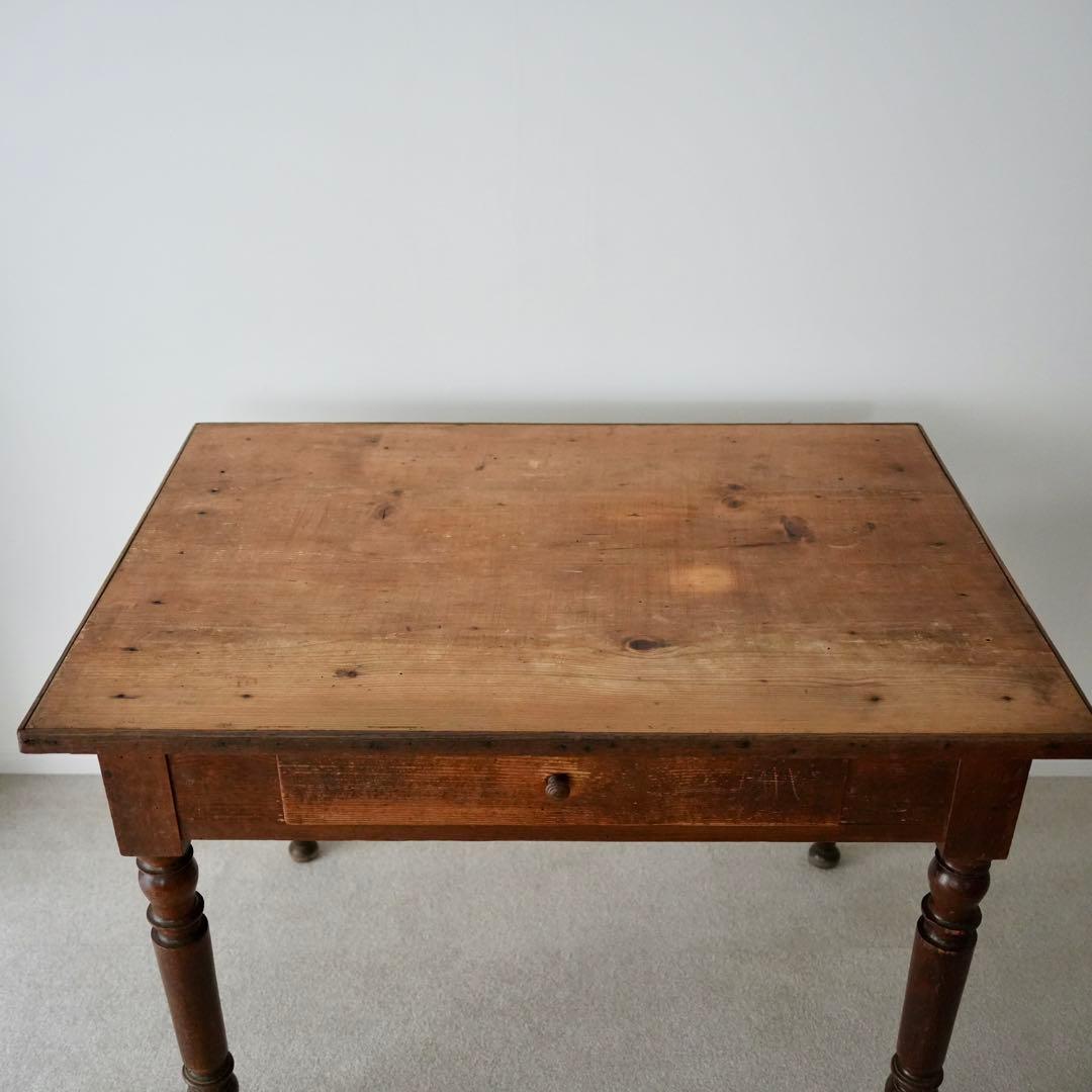 フランスアンティーク木製ダイニングテーブル/机/作業台/デスク