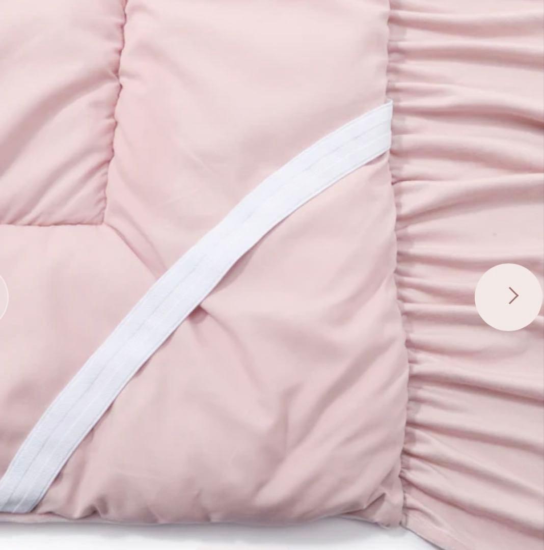 新品フランフラン　WARMY アルガンオイル加工 フリル ベッドパッド シングル