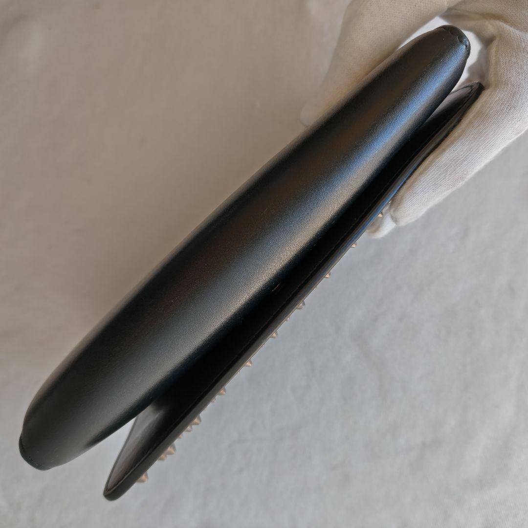 クリスチャンルブタン スタッズ マカロン フラップ 長財布 ブラック