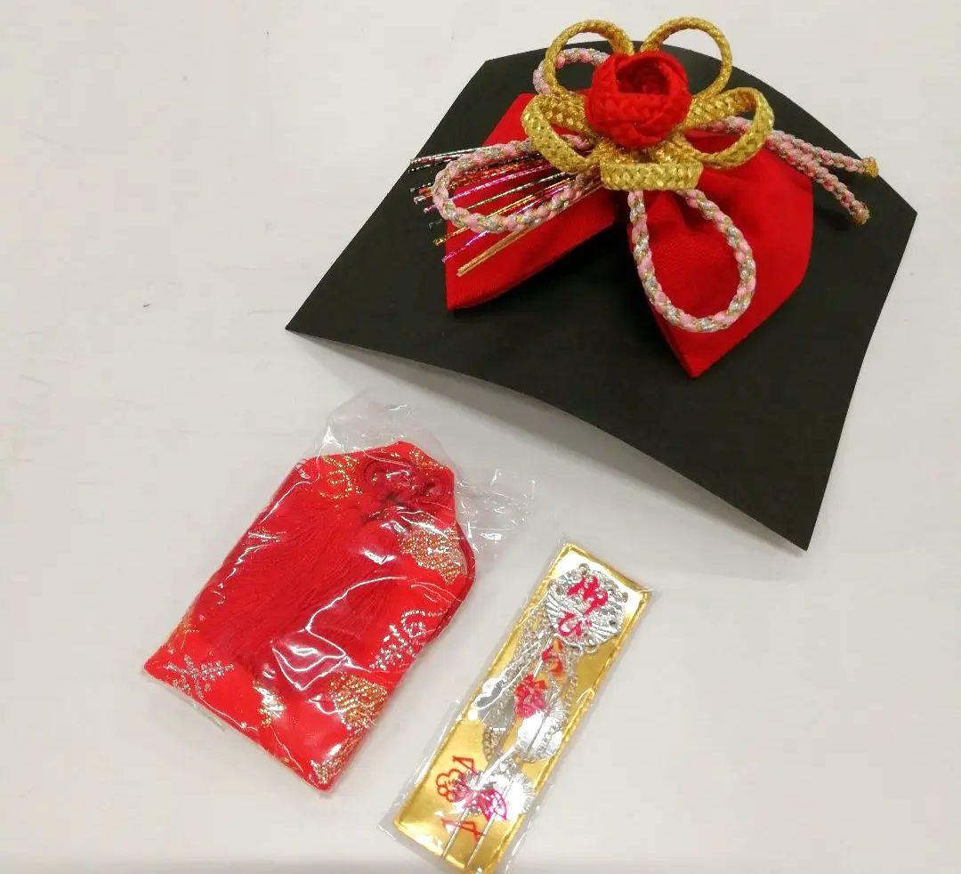 3歳 七五三 はこせこ 結び帯9点セット 女の子 ペアセット　筥迫　黒系