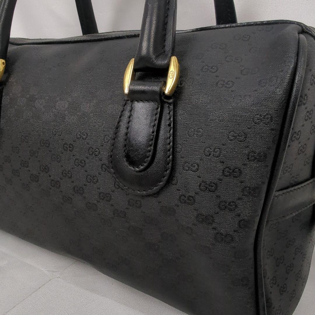 【良品】GUCCI マイクロ グッチ GG柄 ミニ ボストンバッグ ハンドバッグ