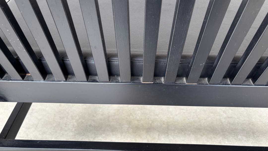 木製ベンチ　ブラック　2人掛け