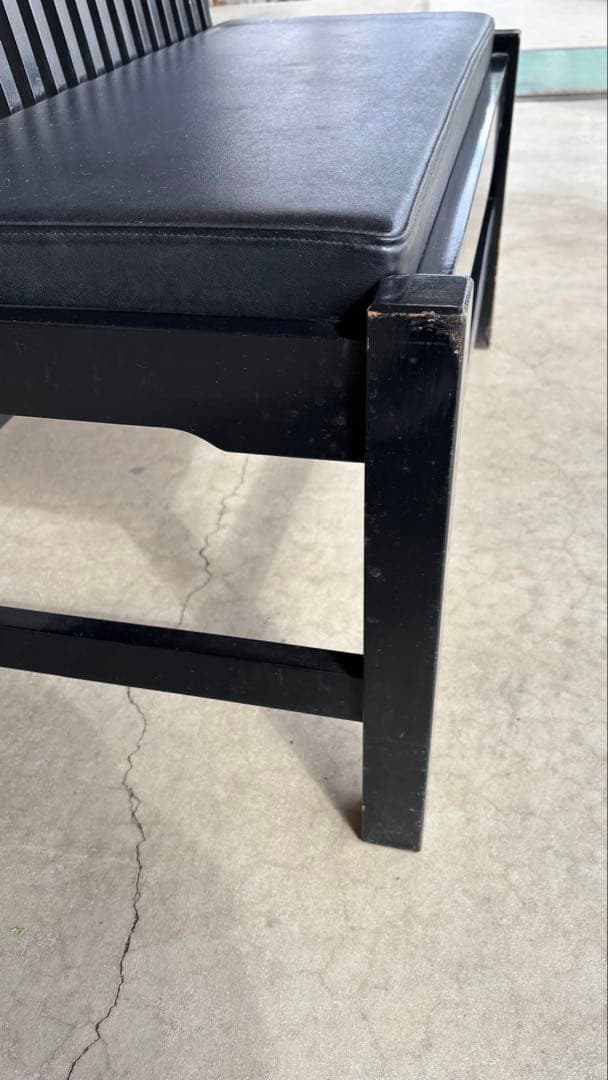 木製ベンチ　ブラック　2人掛け