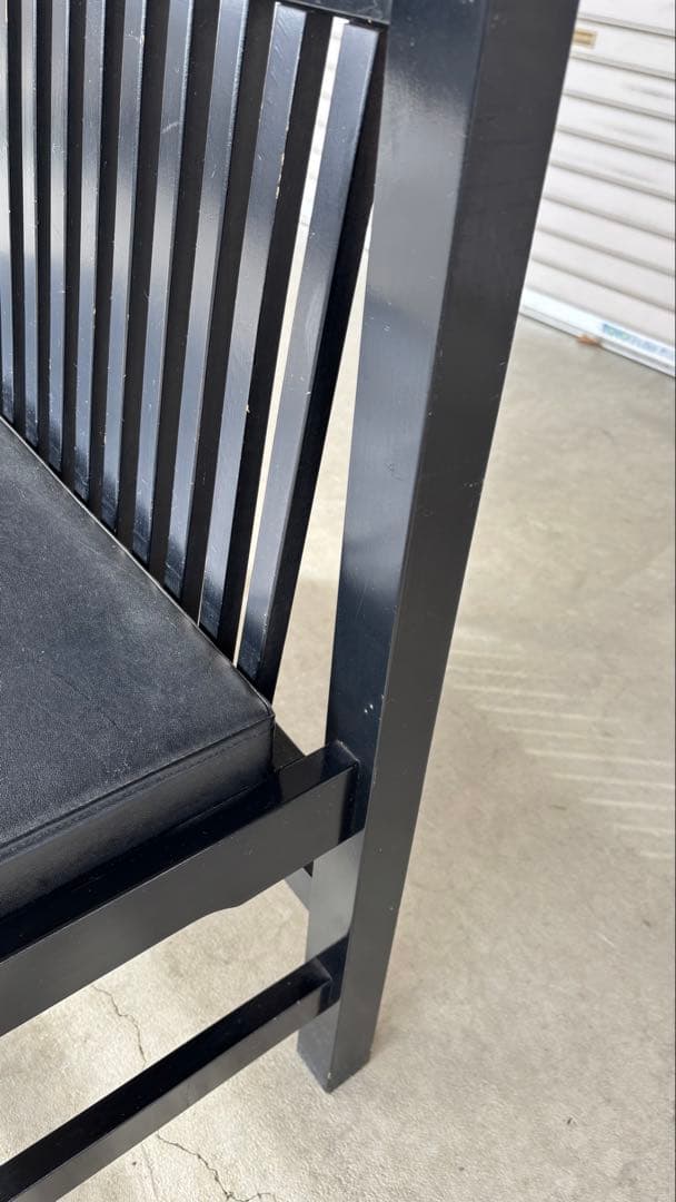 木製ベンチ　ブラック　2人掛け