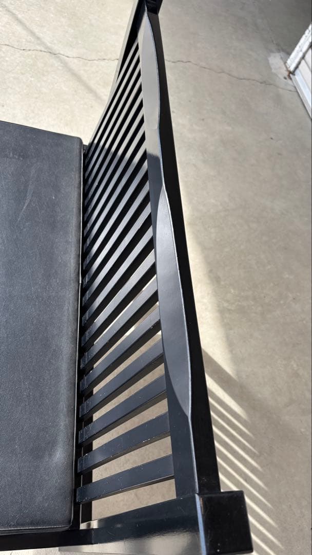 木製ベンチ　ブラック　2人掛け