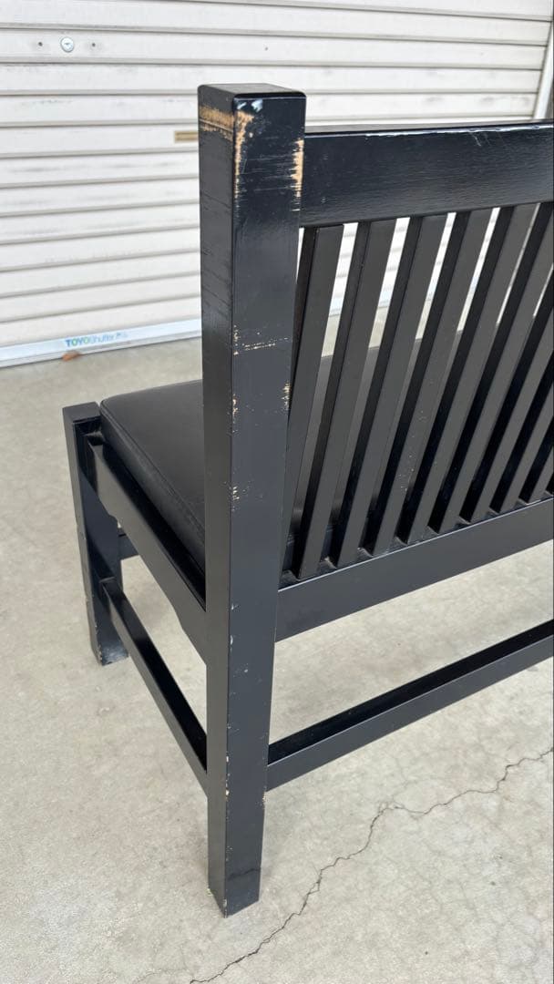 木製ベンチ　ブラック　2人掛け