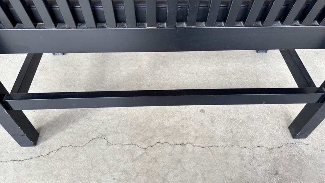 木製ベンチ　ブラック　2人掛け