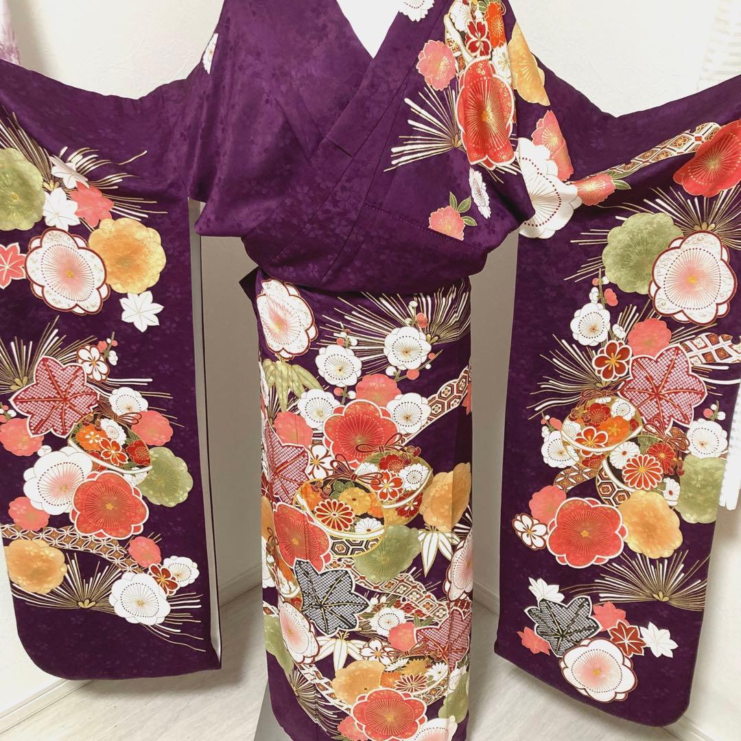 未使用に近い　振袖フルセットお探しの方に　王道古典柄　刺繍有り　成人式典に