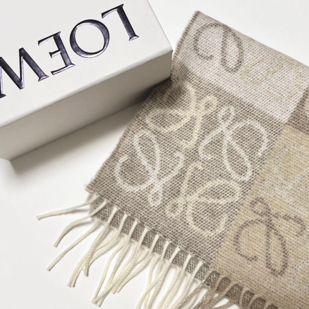 LOEWE ロエベ アナグラム マフラー ベージュ