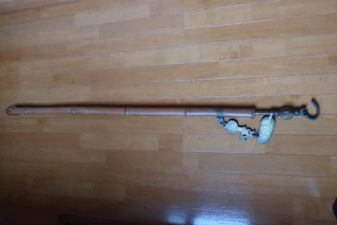 昭和レトロ　囲炉裏の自在鉤　真鍮製　昭和３５年以前