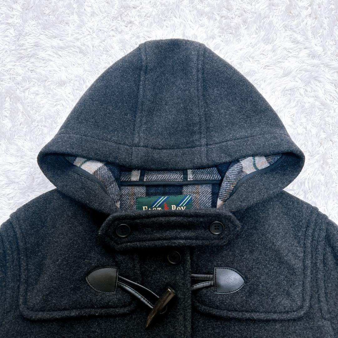 イーストボーイ ダッフルコート イタリア製生地 裏地チェック　スクールコート