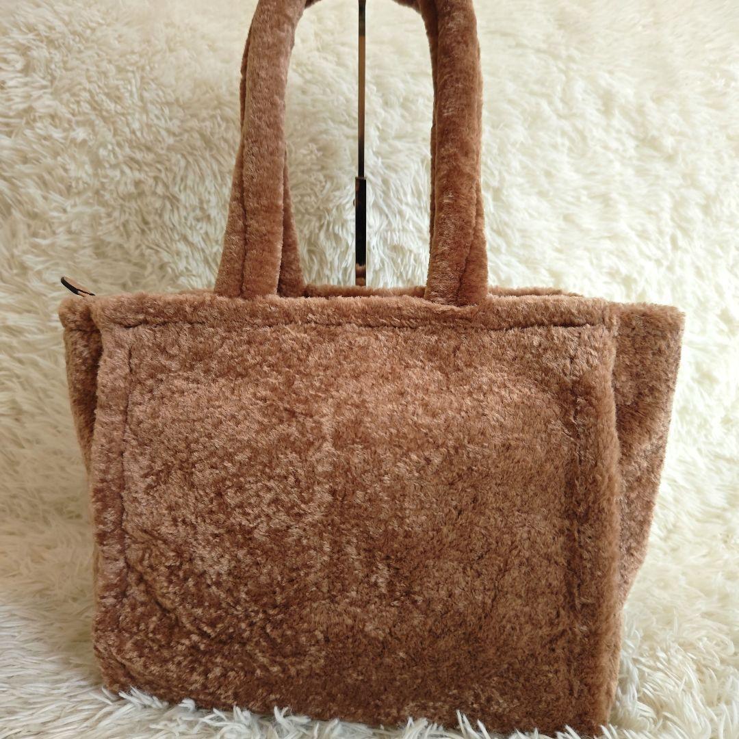 【美品✨】ケイトスペード ファー ラージ トートバッグ ボア ブラウン A4