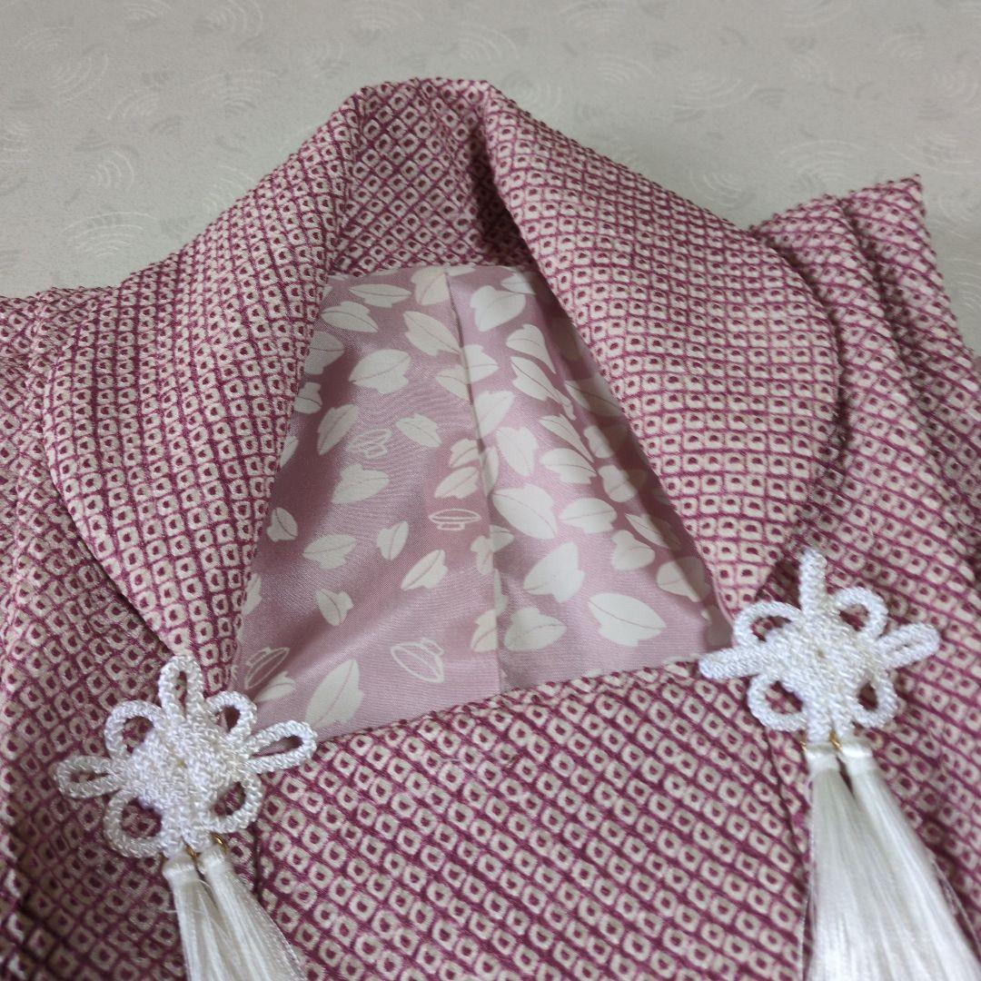 1748様の専用です七五三３歳正絹総絞り手縫いの被布（ピンクがかった藤色）