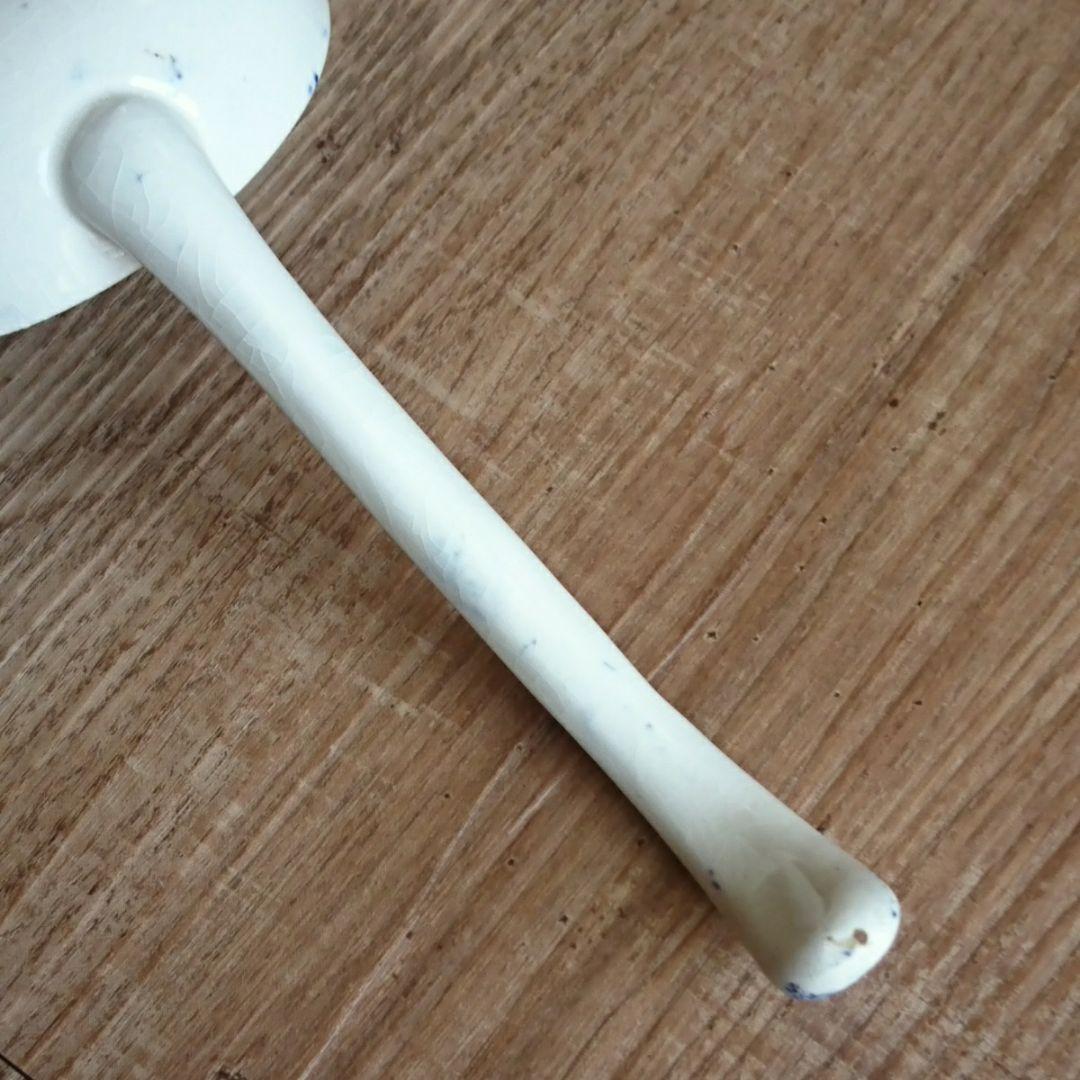 イギリスアンティーク レードル ブルー＆ホワイト ヴィクトリアン