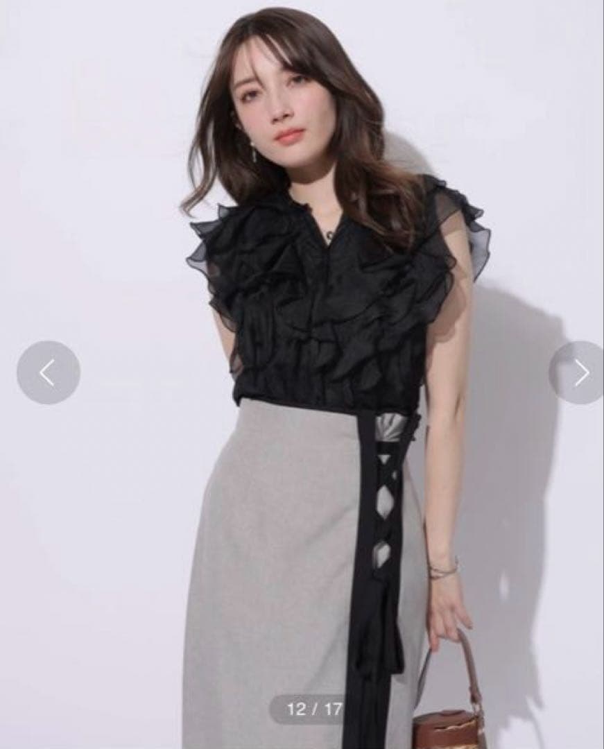 アプワイザーリッシェ 配色 レース アップ スカート