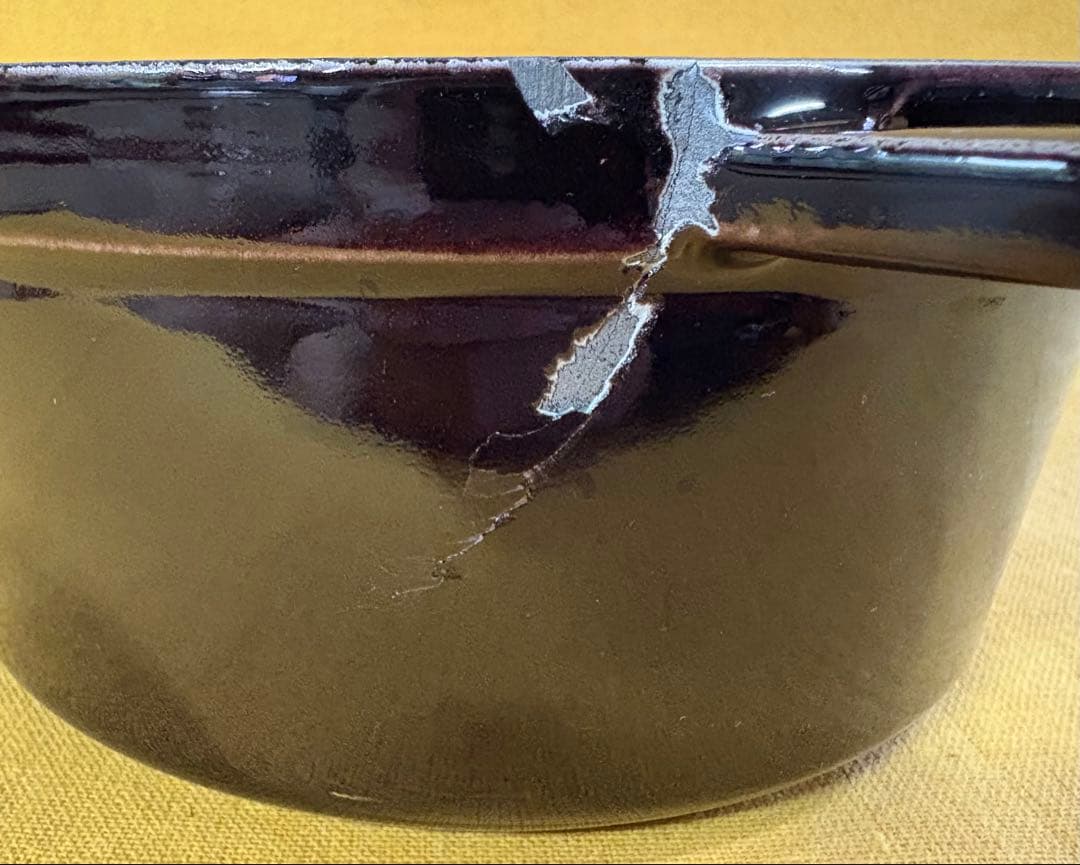 本体訳あり‼️焼き芋用 ストウブ 蓋無傷 超美品❓オーベルジン 18cm ココット