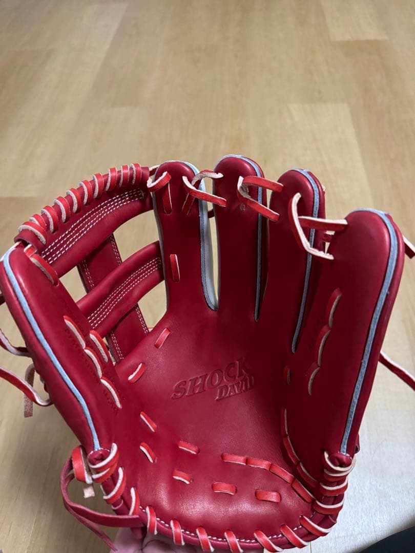 DAVID SHOCK 軟式グローブ 赤/白