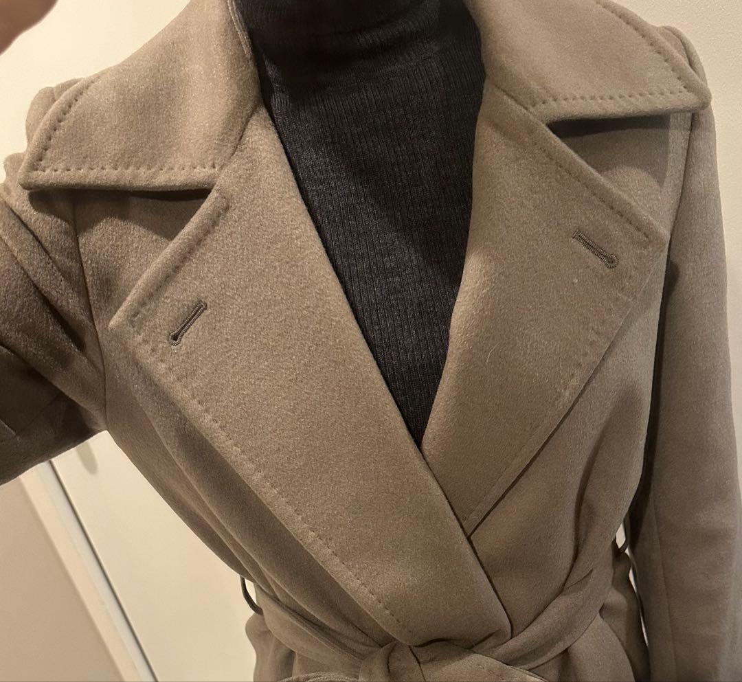 INED イネド カシミヤ100％ベルト付き ロング コートレディース 日本製