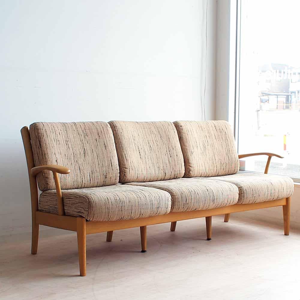 飛騨産業 キツツキ オーク材 3人掛けソファ ナチュラル ZR24389