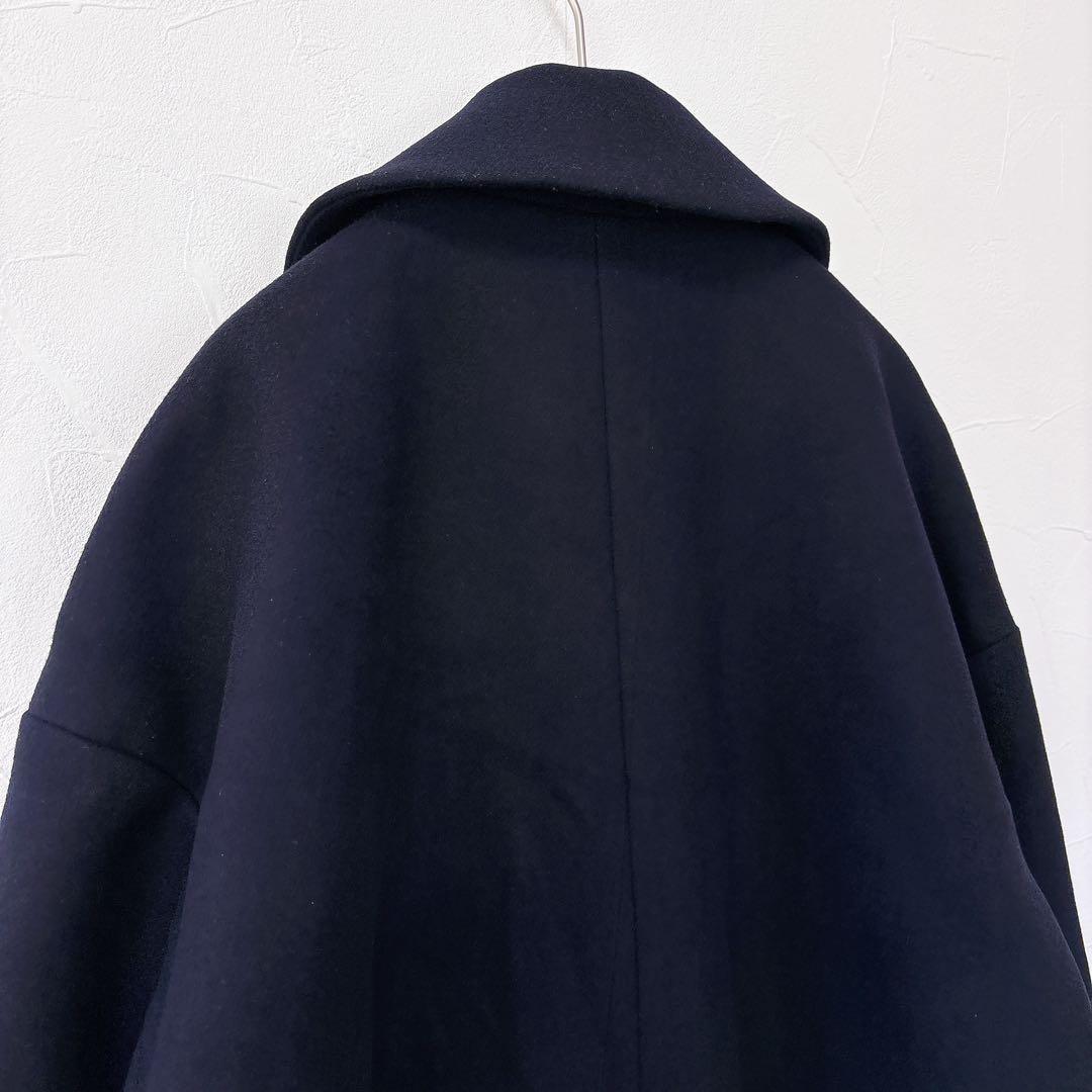 フレームワーク ハミルトン ラムウール ダブルチェスターコート 38 ネイビー