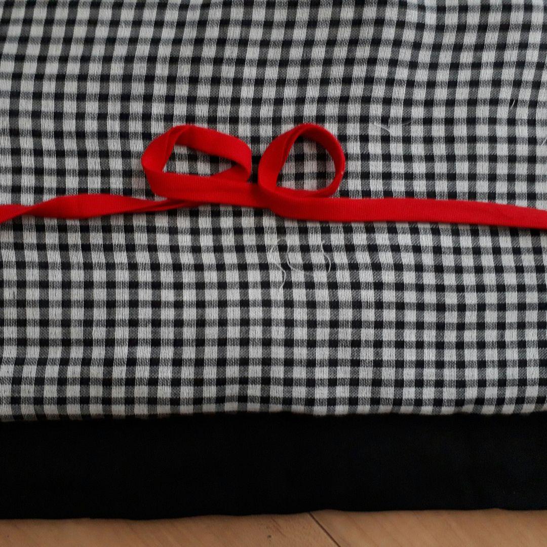 【送料無料】ギャザーワンピース風スタイ(チェリー)&お好みリボン