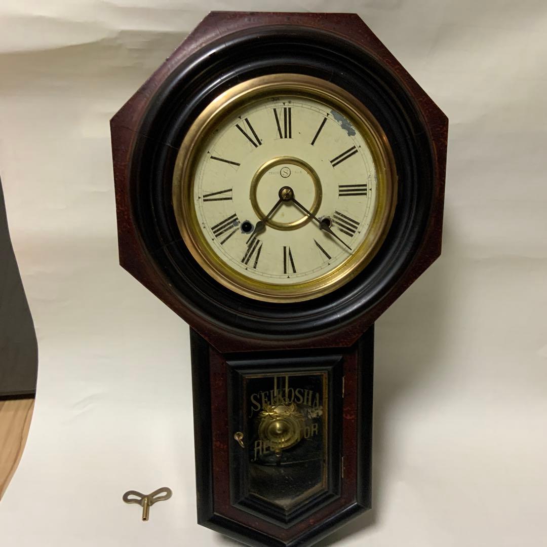 精工舎　八角型　ボンボン柱時計　ゼンマイ