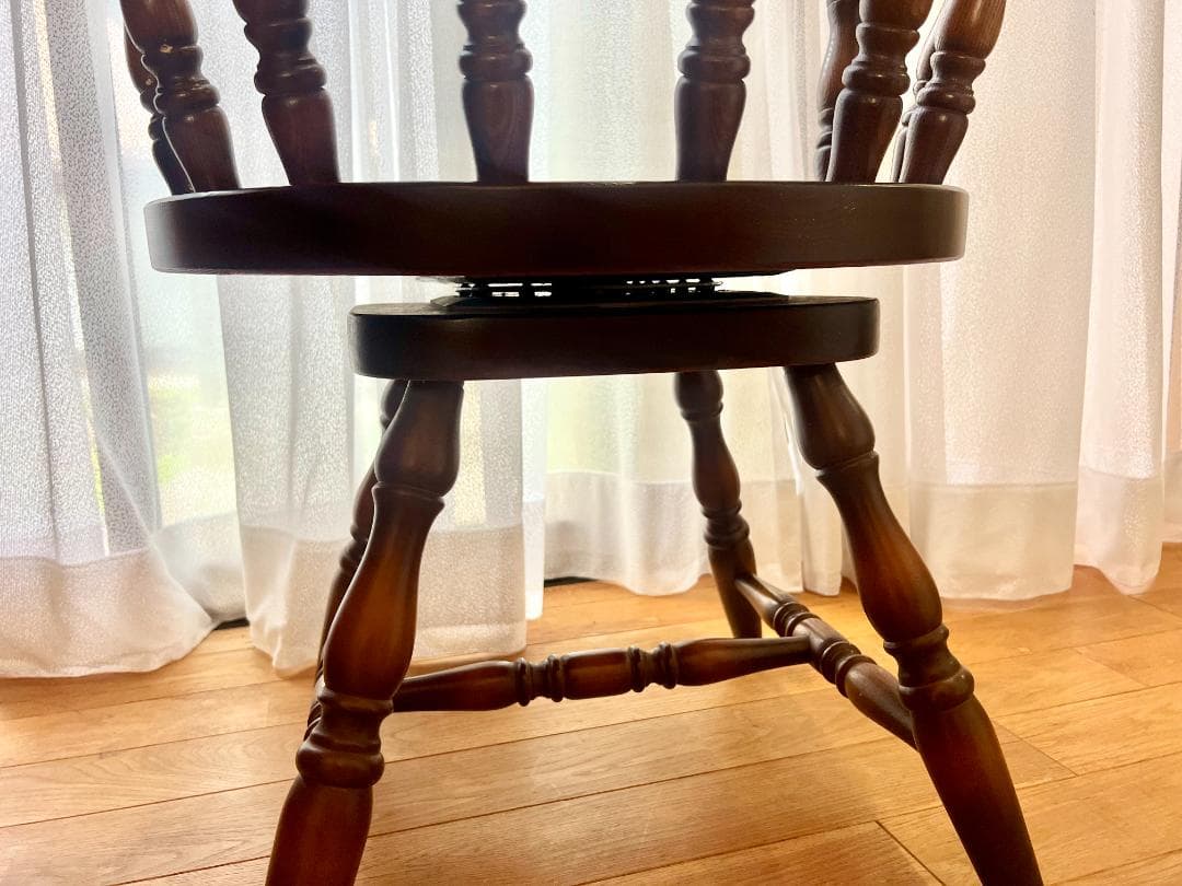 高級 オーク材 回転式アームチェア①