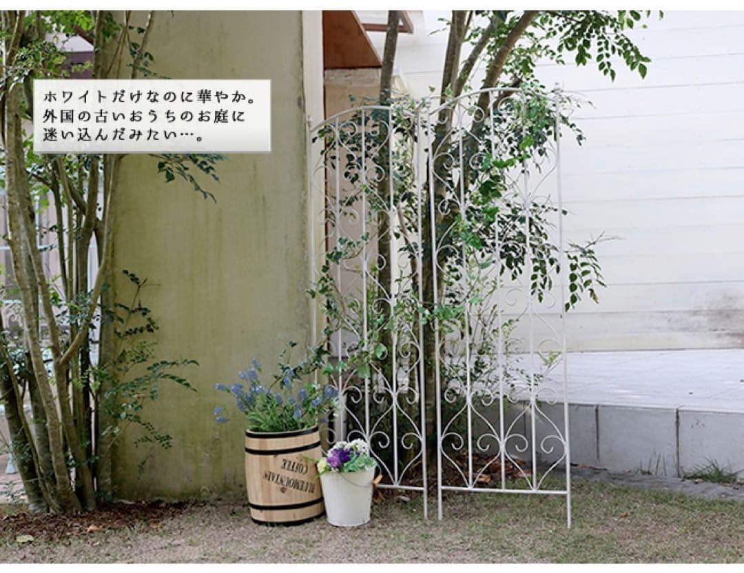 ブランティーク ホワイトアイアントレリスH147 2枚組 フェンス ガーデニング