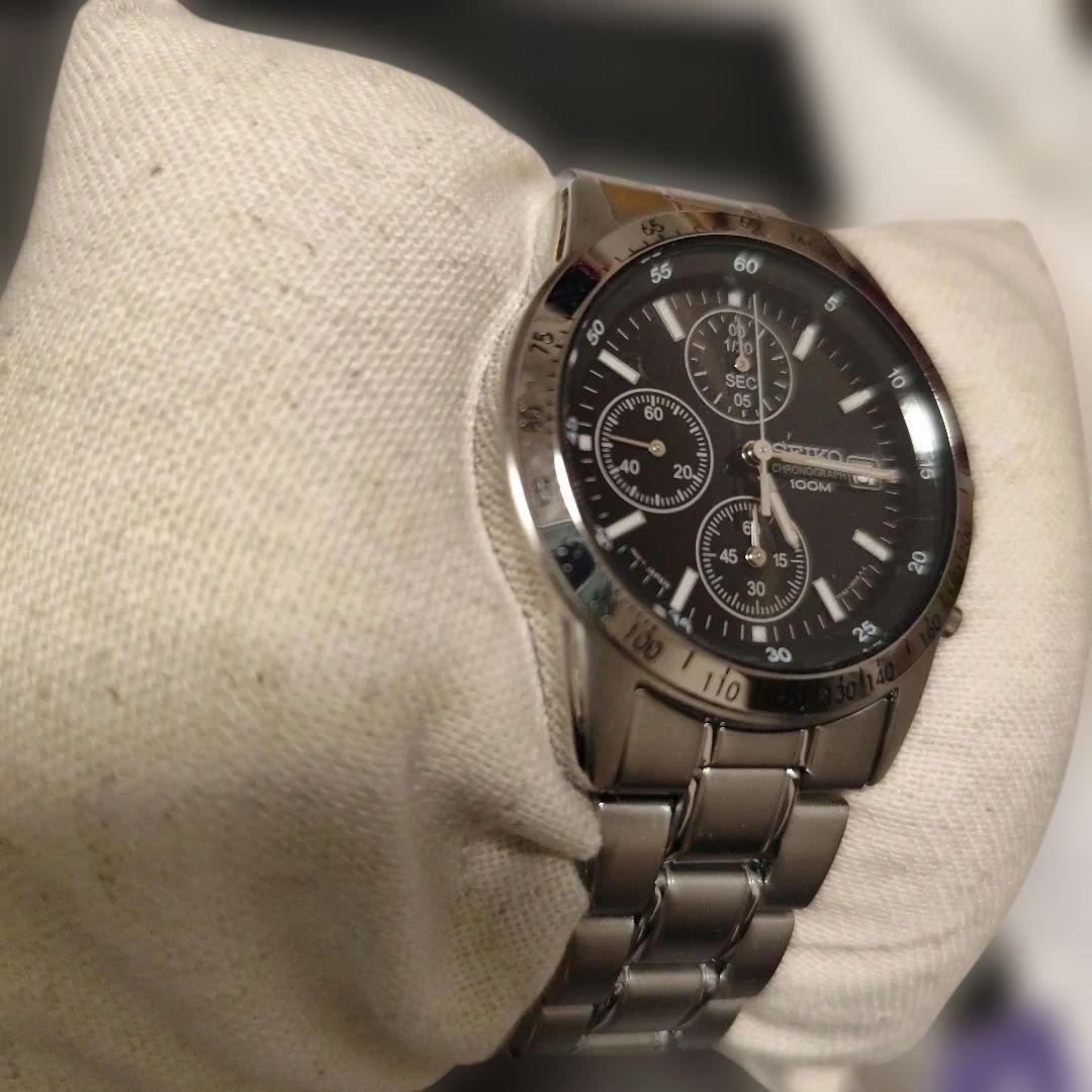 稼働 メンズ SEIKO セイコー クロノグラフ 100M 防水