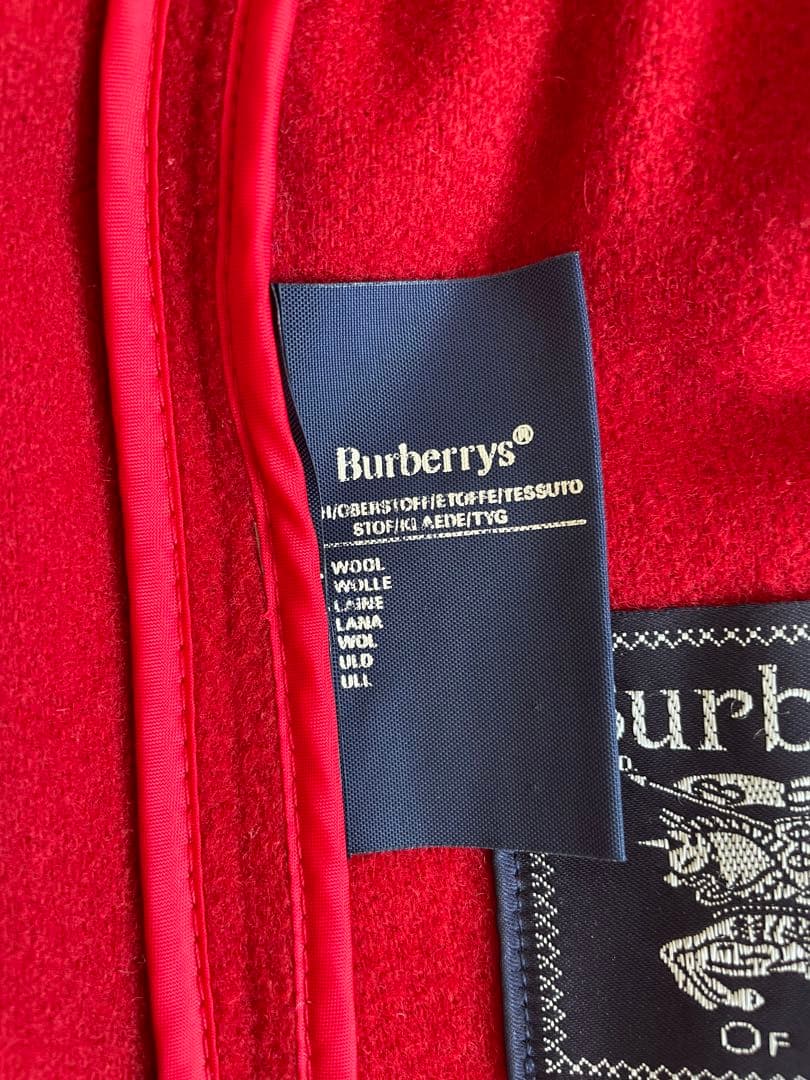 Burberry's 赤 フード付きダッフルコート　ビンテージ