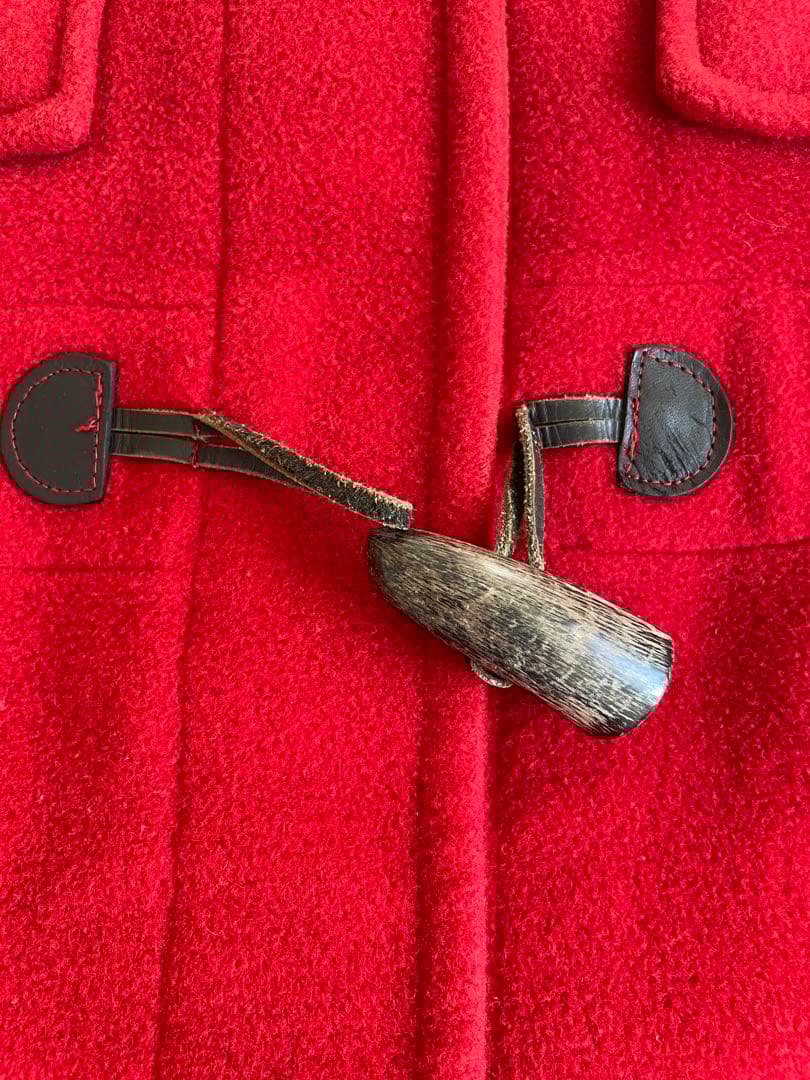 Burberry's 赤 フード付きダッフルコート　ビンテージ