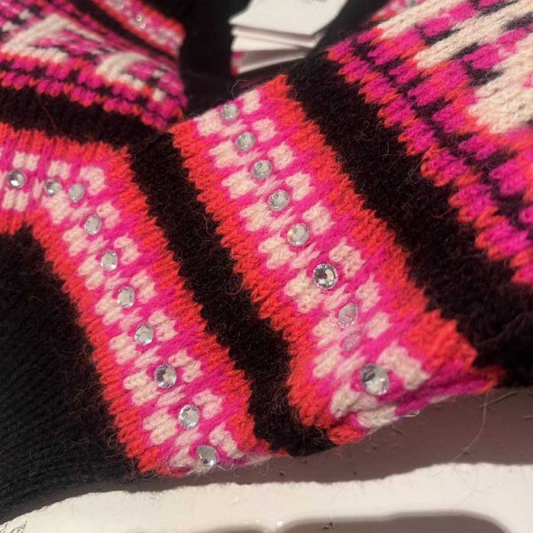 プ*ア様 女子ウケも抜群！CELINE純正クリスタルニットカーディガン ブラック