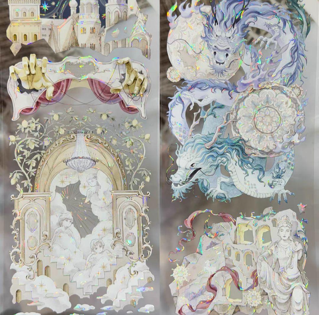 切売 866★ 海外 マスキングテープ マステ PET 装飾 花 背景 贝壳光