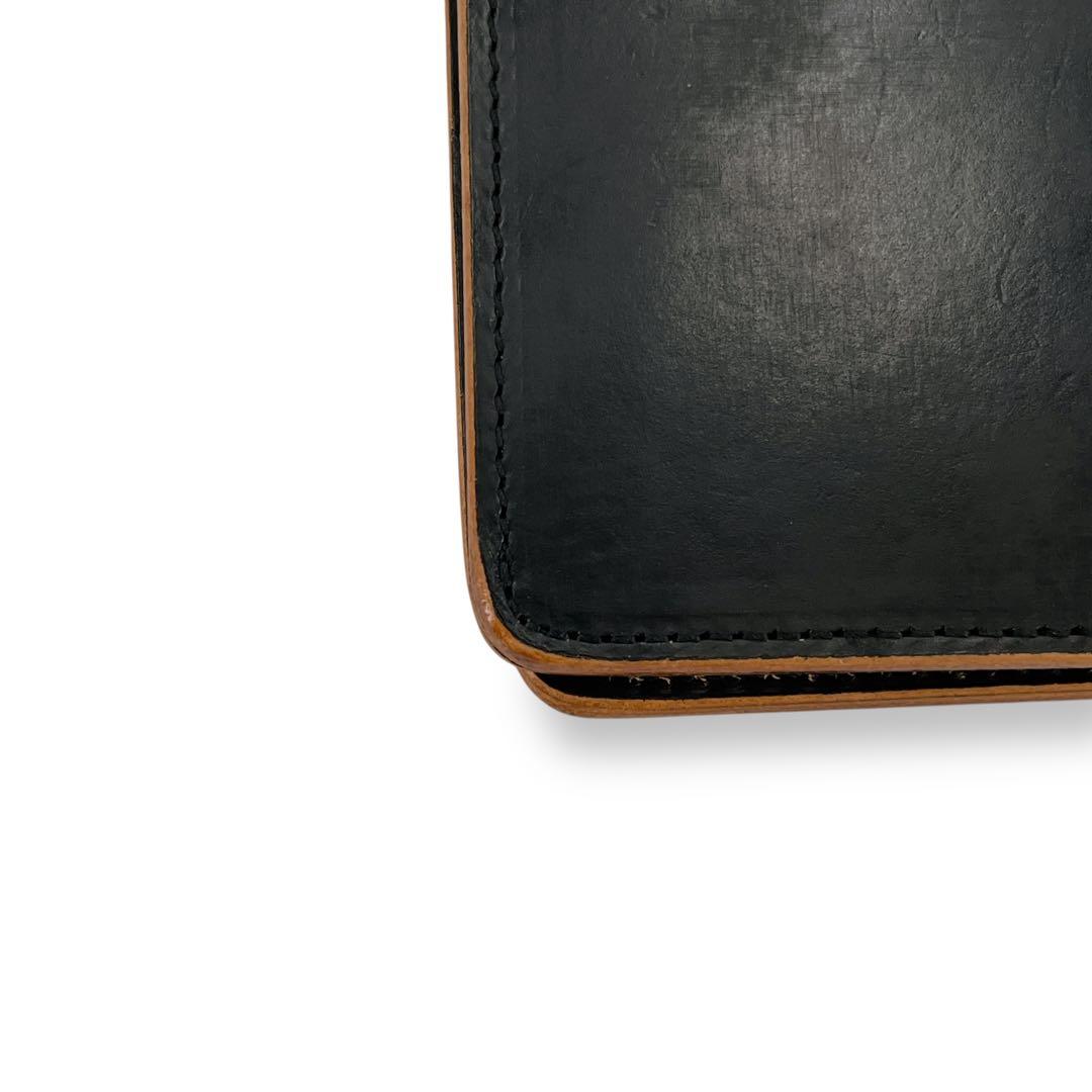 ポーター　長財布　フィルム　二つ折り財布　ロゴ　ロングウォレット　黒　レザー