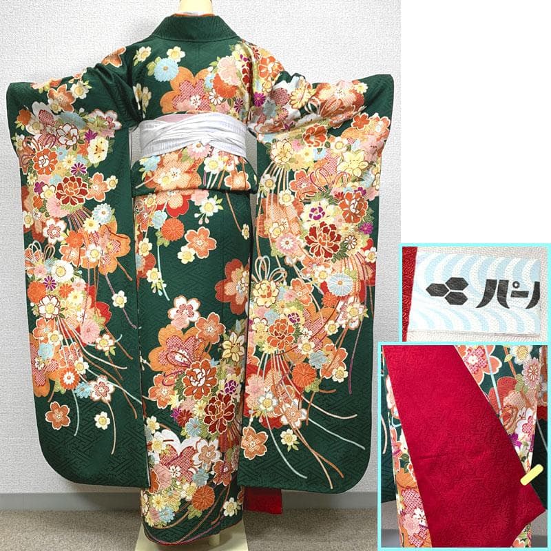 506z10, 412y11,小物類〇古典柄 振袖 金彩 身幅広め 嘘つき袖付