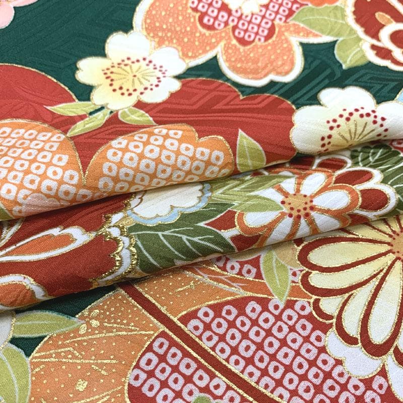 506z10, 412y11,小物類〇古典柄 振袖 金彩 身幅広め 嘘つき袖付