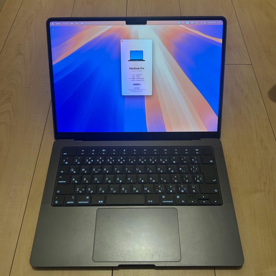 MacBookPro14インチM4 16GB 1TBストレージ 最大容量100%