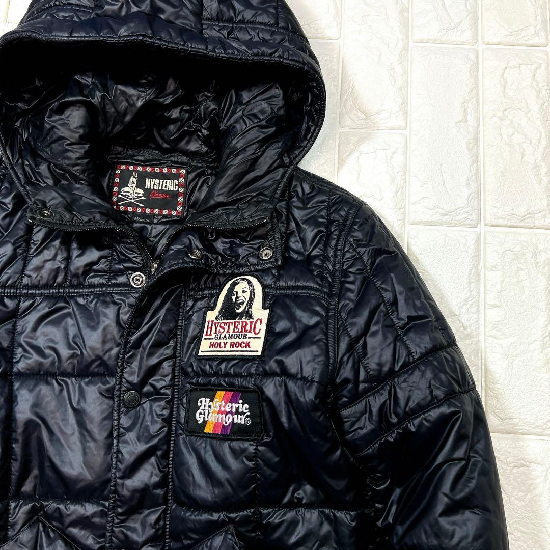 ヒステリックグラマー プリマロフト リブ 中綿 ジャケット y2k ワッペン