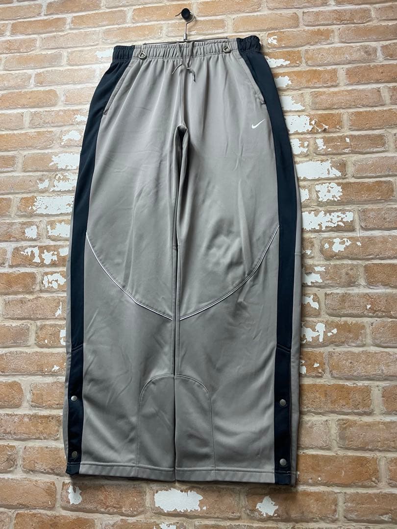 00s NIKE ナイキ　トラックパンツ　スナップパンツ　刺繍　y2k ベージュ