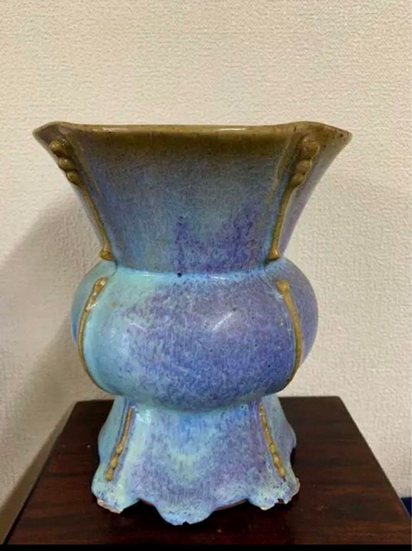 中国古美術　鈞窯出戟尊 【奉華】在銘中国北宋時代