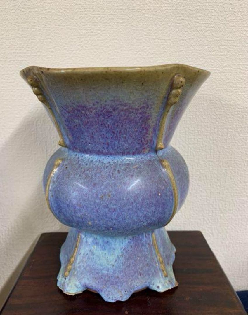 中国古美術　鈞窯出戟尊 【奉華】在銘中国北宋時代