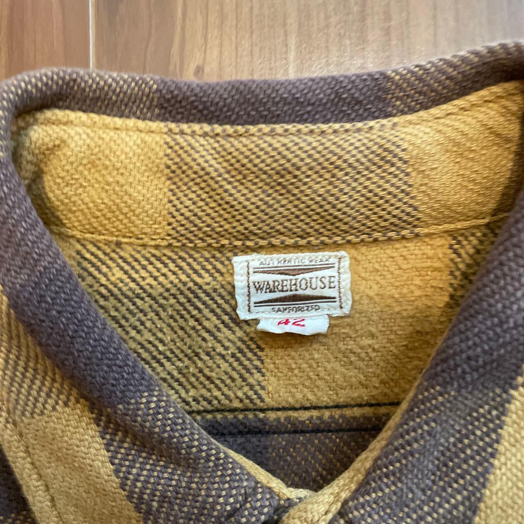 WAREHOUSE チェック柄フランネルシャツ Lサイズ