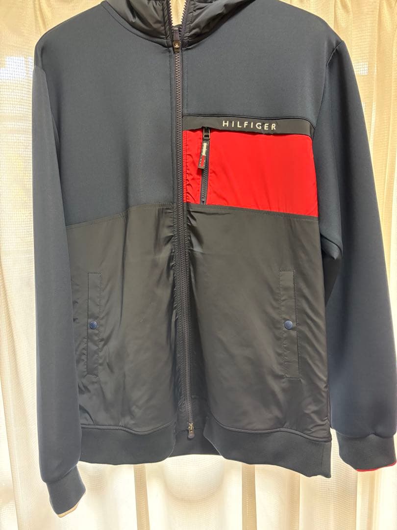  ネイビー/レッド フルジップフーディ